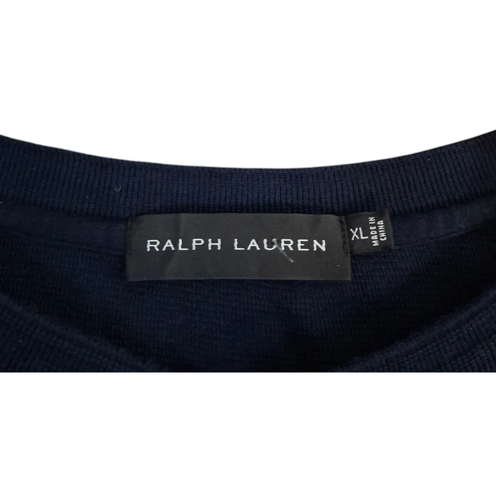 Ralph Lauren Henley Shirt Mens XL Navy Blue Long Sleeve Cotton Modal Stretch